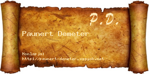 Paunert Demeter névjegykártya